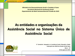 As entidades e organizações da Assistência Social no Sistema