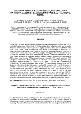exigência térmica e caracterização fenológica da videira cabernet