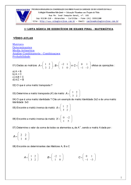 Matemática - Lista de Exercícios (Exame Final)