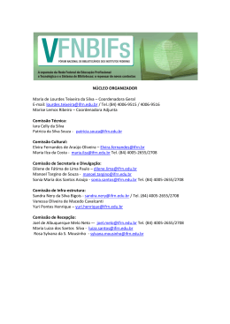 Veja aqui os contatos da Comissão de Organização do V FNBIFs