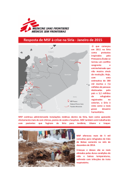 Confira o relatório do panorama das atividades de MSF até janeiro