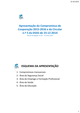 Apresentação do Compromisso de Cooperação 2015-2016 e
