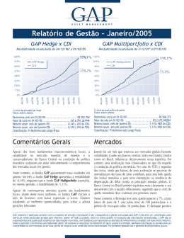 Relatório de Gestão – Janeiro/2005