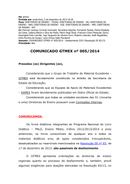 COMUNICADO GTMEX nº 005/2014