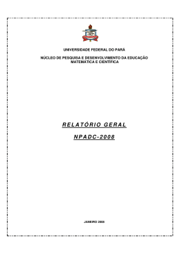 RELATÓRIO GERAL NPADC-2008