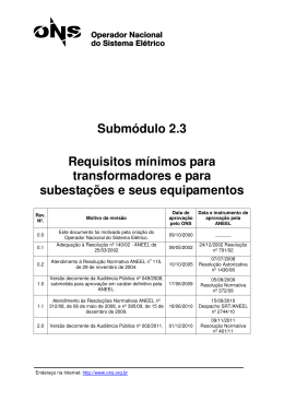 Submódulo 2.3 Requisitos mínimos para transformadores e