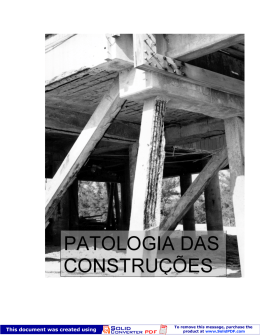 PATOLOGIA DAS CONSTRUÇÕES