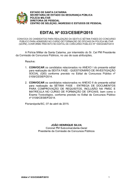 EDITAL Nº 033/CESIEP/2015 - Polícia Militar de Santa Catarina