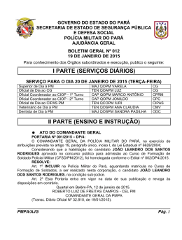 BG 012 - De 19 JAN 2015 - Proxy da Polícia Militar do Pará!