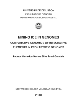 MINING ICE IN GENOMES - Repositório da Universidade de Lisboa