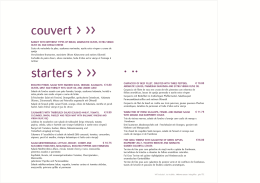 couvert > >> starters > >> . ..