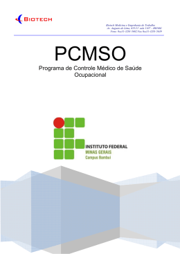 PCMSO IFMG 2010