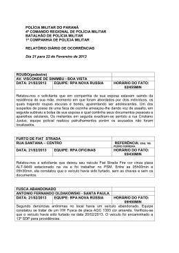 POLÍCIA MILITAR DO PARANÁ 4º COMANDO REGIONAL DE