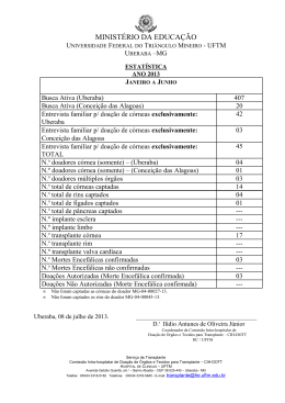 Estatística Semestral - Janeiro a Junho de 2013