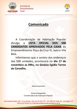 Comunicado - Prefeitura de Serra Talhada