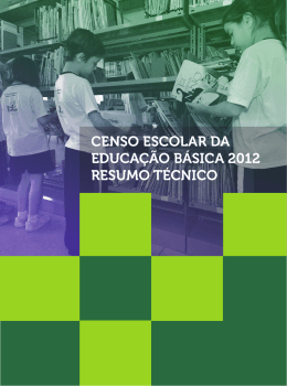 censo escolar da educação básica 2012 resumo técnico