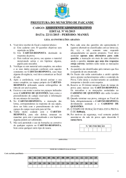 prefeitura do município de paiçandu cargo: assistente administrativo