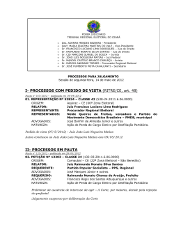 PROCESSOS EM PAUTA - Tribunal Regional Eleitoral do Ceará