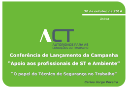 Carlos Jorge Pereira ACT - Autoridade para as Condições do