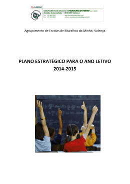 PLANO ESTRATÉGICO PARA O ANO LETIVO 2014-2015