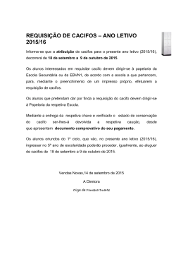 REQUISIÇÃO DE CACIFOS – ANO LETIVO 2015/16