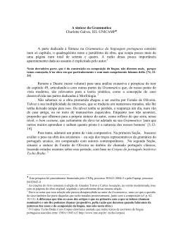 GALVES, C. (2009) “A sintaxe da Grammatica”