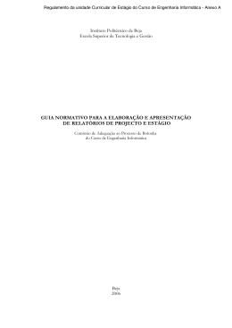 Anexo A - Formato do Relatório - Instituto Politécnico de Beja