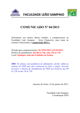 faculdade leão sampaio comunicado nº 04/2013