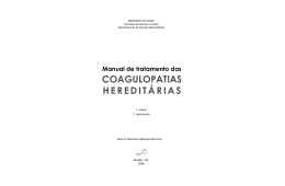 Manual de tratamento das coagulopatias hereditárias, 2005.