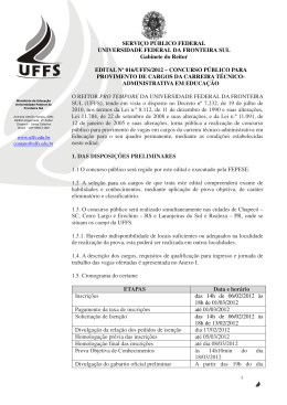 EDITAL Nº 016/UFFS/2012