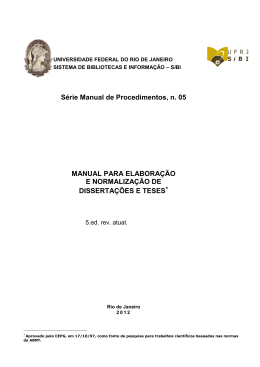 Manual para elaboração e normalização de Dissertações Teses