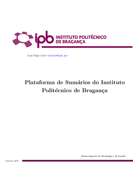 Plataforma de Sumários do Instituto Politécnico de Bragança