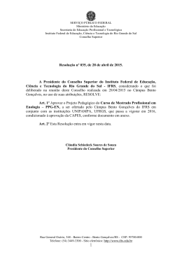 Resolução nº 035, de 28 de abril de 2015. A Presidente do