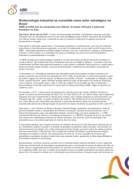 Press Release - ABBI - Associação Brasileira de Biotecnologia