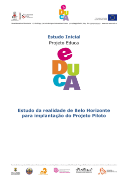 Estudo Inicial Projeto Educa Estudo da realidade de Belo Horizonte