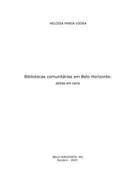Bibliotecas comunitárias em Belo Horizonte