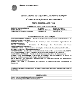 NT - Demissões Banco Santander - 05 11 09