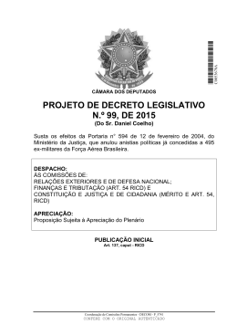projeto de decreto legislativo n.º 99, de 2015