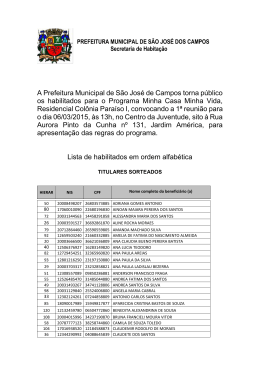 Lista - Prefeitura Municipal de São José dos Campos