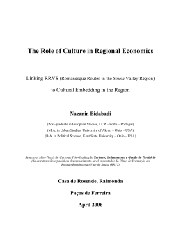 The Role of Culture in Regional Economics