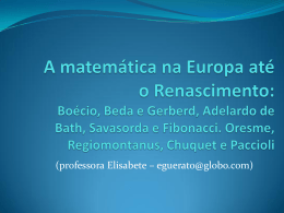A matemática na Europa até o Renascimento: Boécio, Beda e