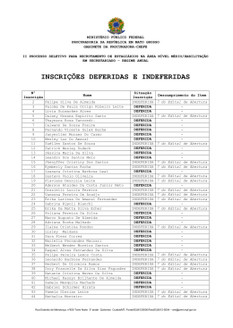 Inscrições deferidas - Procuradoria da República em Mato Grosso