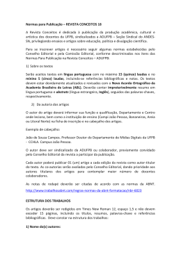 Normas para Publicação – REVISTA CONCEITOS 18 A Revista