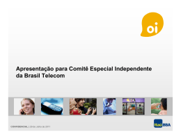 Apresentação para Comitê Especial Independente da Brasil Telecom