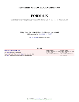 BRASIL TELECOM SA (Form: 6-K, Filing Date: 10/19/2011)