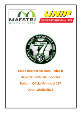 domingo 09/08/2015 - Clube Recreativo Dom Pedro II