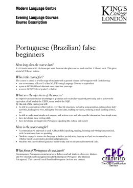 Portuguese (Brazilian) false beginners