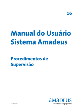 Manual do Usuário Sistema Amadeus Procedimentos de Supervisão