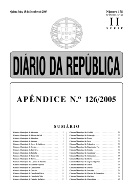 APÊNDICE N. 126/2005 - Câmara Municipal de Matosinhos