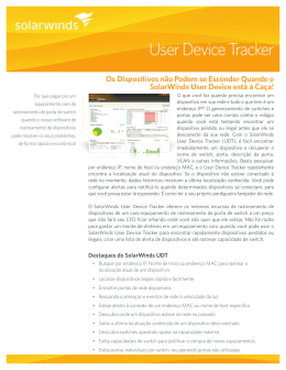 Recursos do SolarWinds User Device Tracker